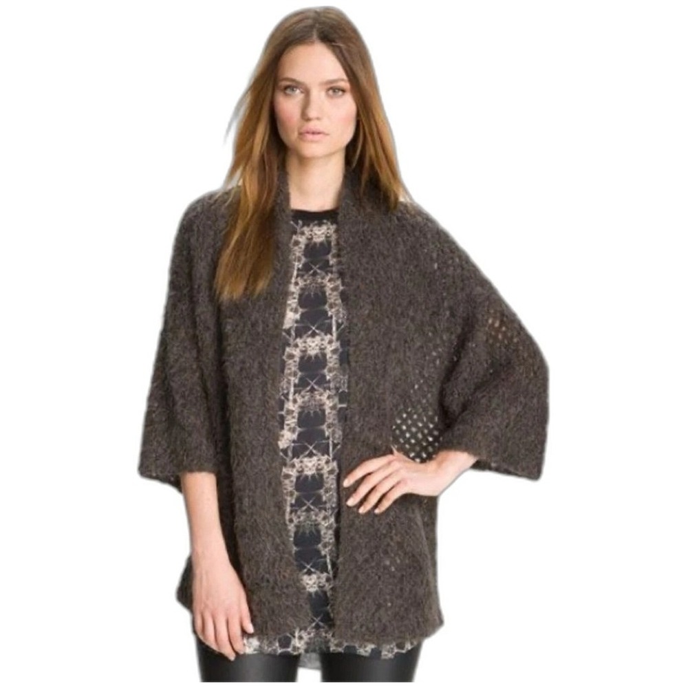 New $445 Theyskens' Theory Kein Yasi Alpaca Silk Open Front Cardigan Sweater NWT